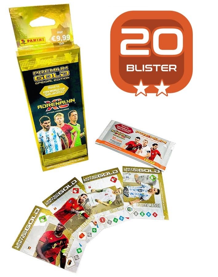FIFA Road To Worldcup 2022 Adrenalyn XL Premium Gold Pack - Set mit 20 Packs